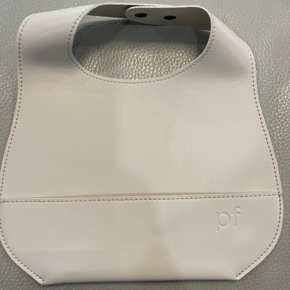 White Leather bibs